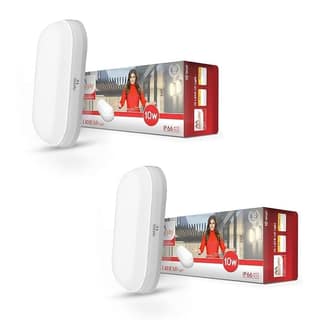 10W Wall Lamp Led Oval Shape Outdoor Bulkhead Waterproof Ip54 Waterproof Porch Light For Outdoor Garden Bathroom Light (Cool White, Pack Of 2)_assorted colour