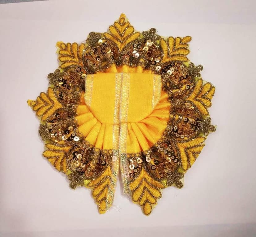 GOKULAM Yellow poshak with Tara Work Border view 2