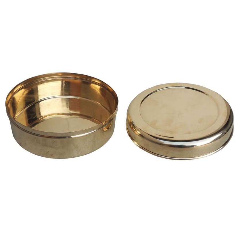 Brass Roti Box / Chapati Storage Container ? Kitchen Utility Item, Diameter : 8.3 Inch (ZMAS586 F) view 4