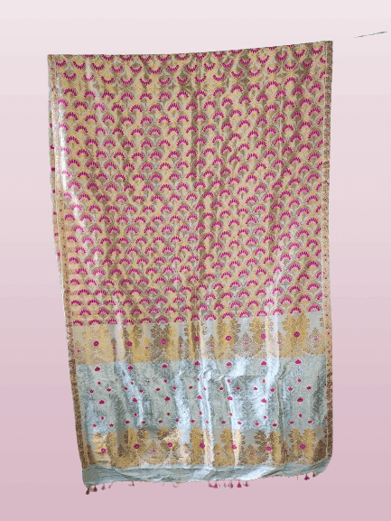 Assamese Bridal Silk Mekhela Chadar view 2