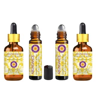 Deve Herbes ABUNDANCE - Essential Oil Blend for Success & Wealth with Orange, Cinnamon, Geranium, Nutmeg, Clove, Myrrh, Ylang Ylang, Patchouli, Ginger, Frankincense Essential Oils 10ml X 2 & 5ml X 2 Deve Herbes ABUNDANCE - Essential Oil Blend for Success