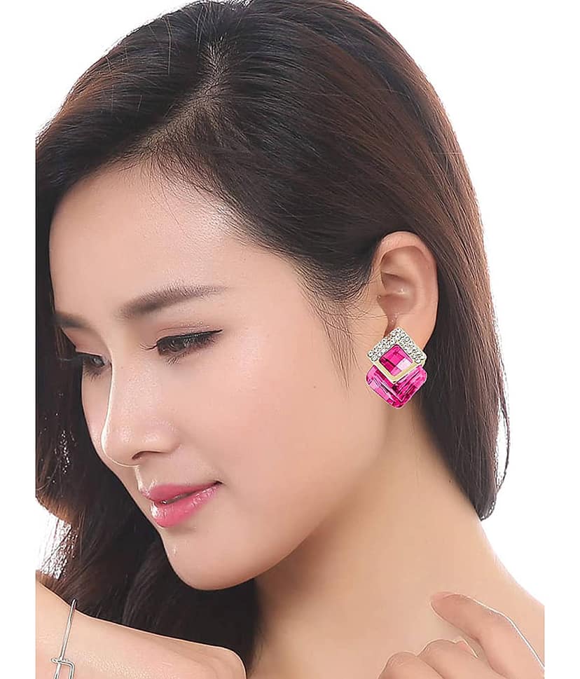 YOUBELLA Pink Danglers Earrings ( Pack of 1 ) view 2