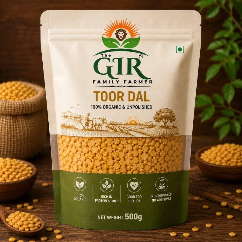 The Gir Family Farmer Toor Dal (500g) | 100% Organic & Unpolished | Everyday Cooking view 3