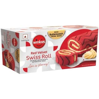 Winkies Red Velvet Butterscotch Cream Swiss Roll 100g