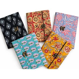 Assorted Handmade Fabric Diary – Multicolour Printed Pattern Notebook with Antique Closure