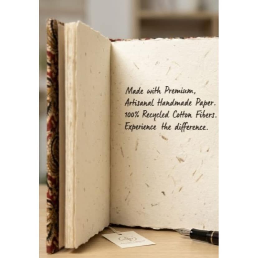 Assorted Handmade Fabric Diary – Multicolour Printed Pattern Notebook with Antique Closure view 5