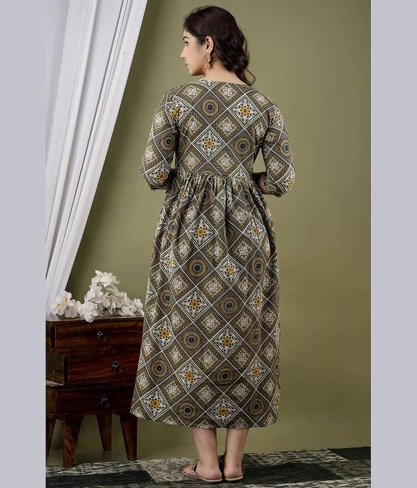 Nevisha Style Grey Cotton Maternity Kurta Single view 2