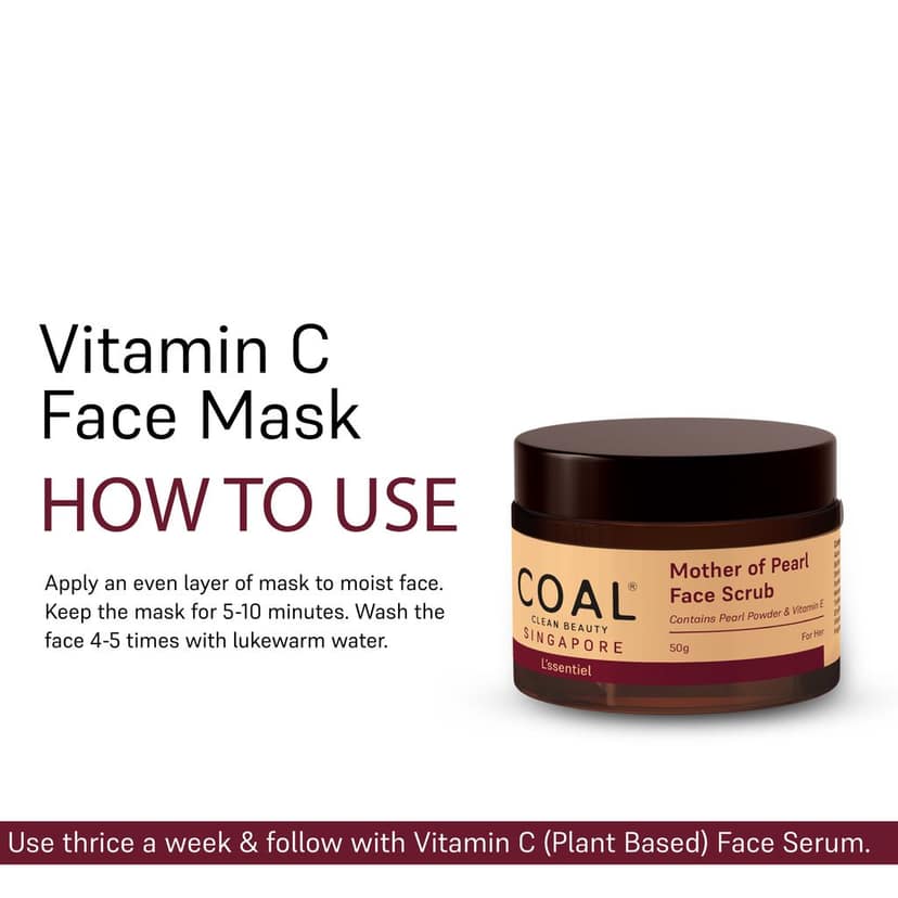 COAL Clean Beauty Vitamin C Face Mask | Vitamin C, Hyaluronic Acid, Mango Extract, Ginger Extract, Xanthan Gum | Hydrates, Cleans Pores, Glowing & Brightening Skin | Women | All Skin Types view 5