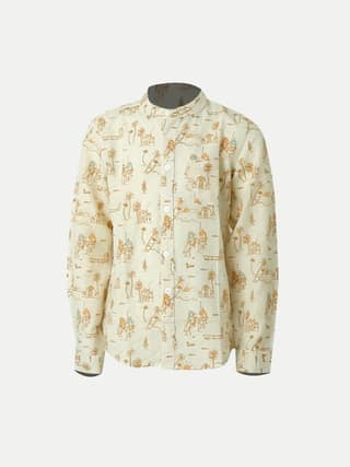Boys Doodle Printed Off -White Casual Shirt