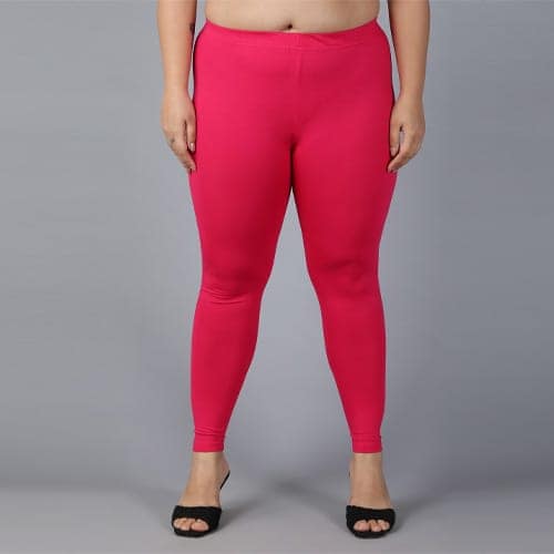 Plus Size Cotton Lycra Ankle Leggings for Women