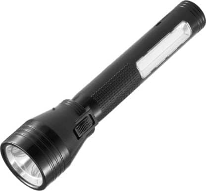 DP 9168 (RECHARGEABLE LED TORCH) 10W+15W LED, 350mAh Battery Torch (Black, 26.5 cm, Rechargeable)