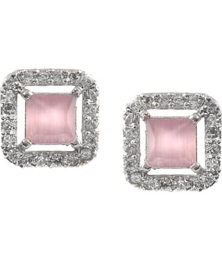 Jewar Mandi - Navy Blue Stud Earrings ( Pack of 1 )