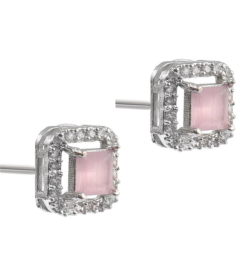 Jewar Mandi - Navy Blue Stud Earrings ( Pack of 1 ) view 2