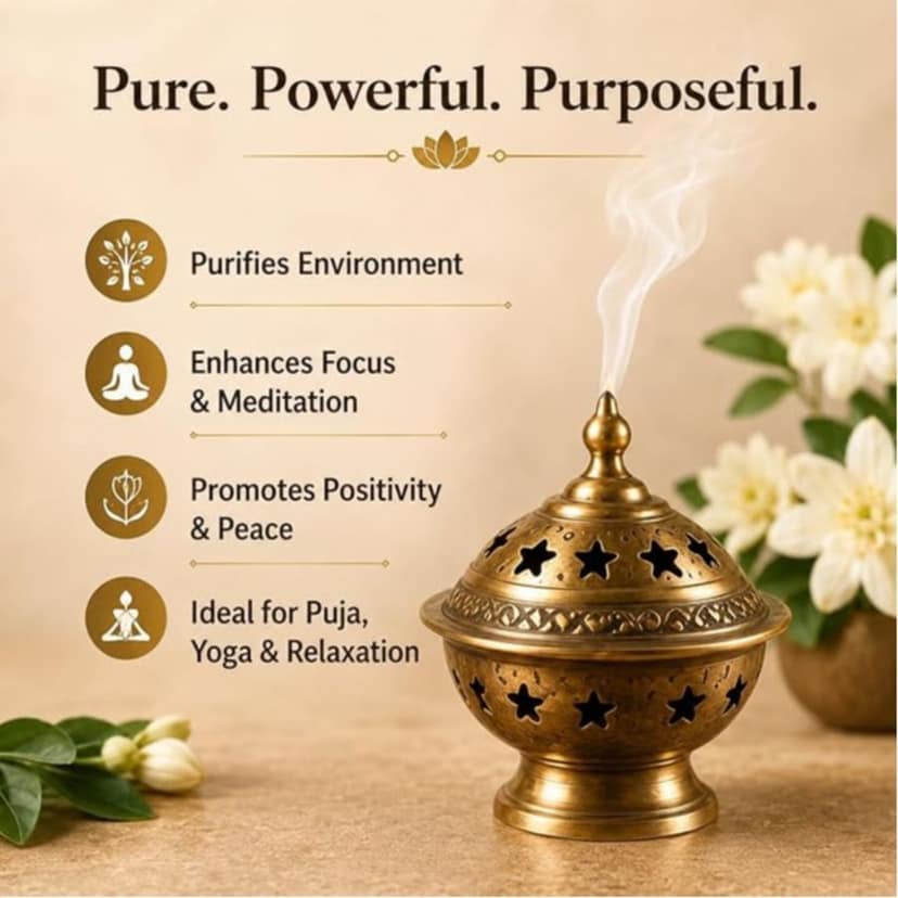 Dhoop Cones for Home – Premium Masala Incense Cones with Long Lasting Fragrance for Puja, Meditation & Yoga, (35 Units (All in One) view 3