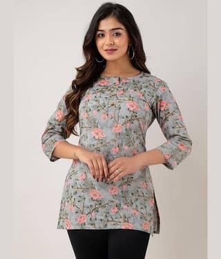 Cotton Blend Short Kurti For Women (Pack of 1)