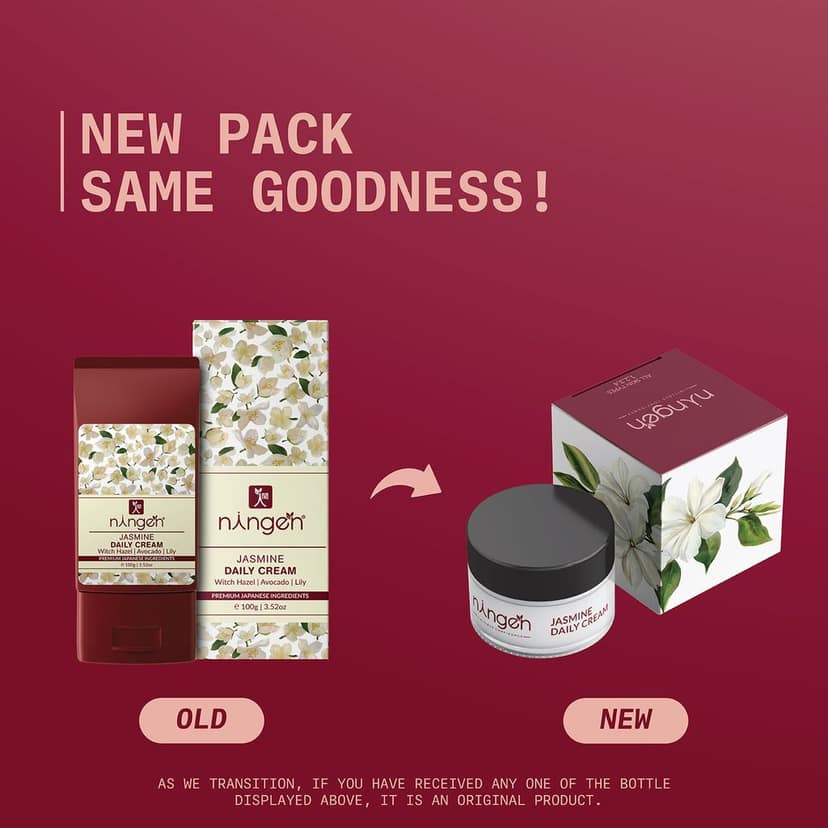 Ningen Jasmine Daily Cream I Infused with Witch Hazel, Avocado, Lily Extracts I Dermatologically Tested, Paraben Free I For Brighter, Fuller and Softer Skin I 100g view 3