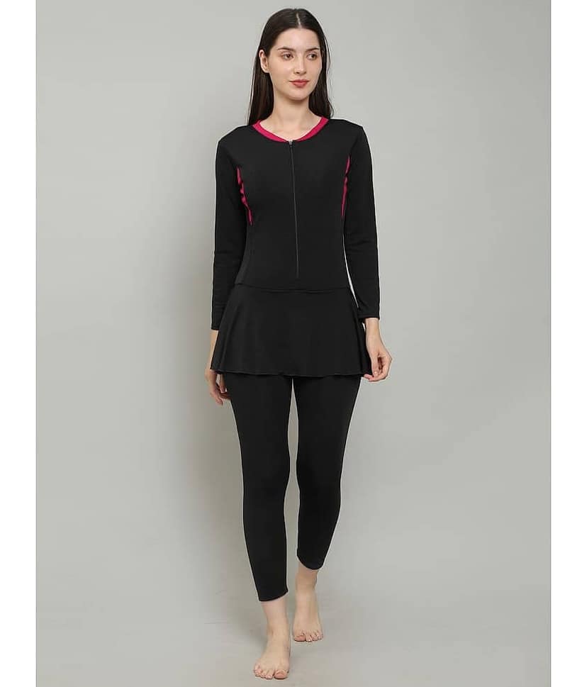 MEGASKA Black One Piece Swimming Costume