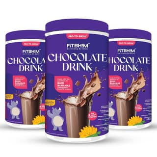 Pro To Grow Fitbhim Nutritional Chocolate Drink Powder 200g | Enriched with Bhim Banana | Belgian Chocolate Flavor for Kids (2+ years) | Ideal for Brain Growth & Immunity Support (Pack of 3)