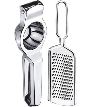 JISUN - Silver Stainless Steel Cheese Grater & Lemon Squeezer ( Set of 2 )