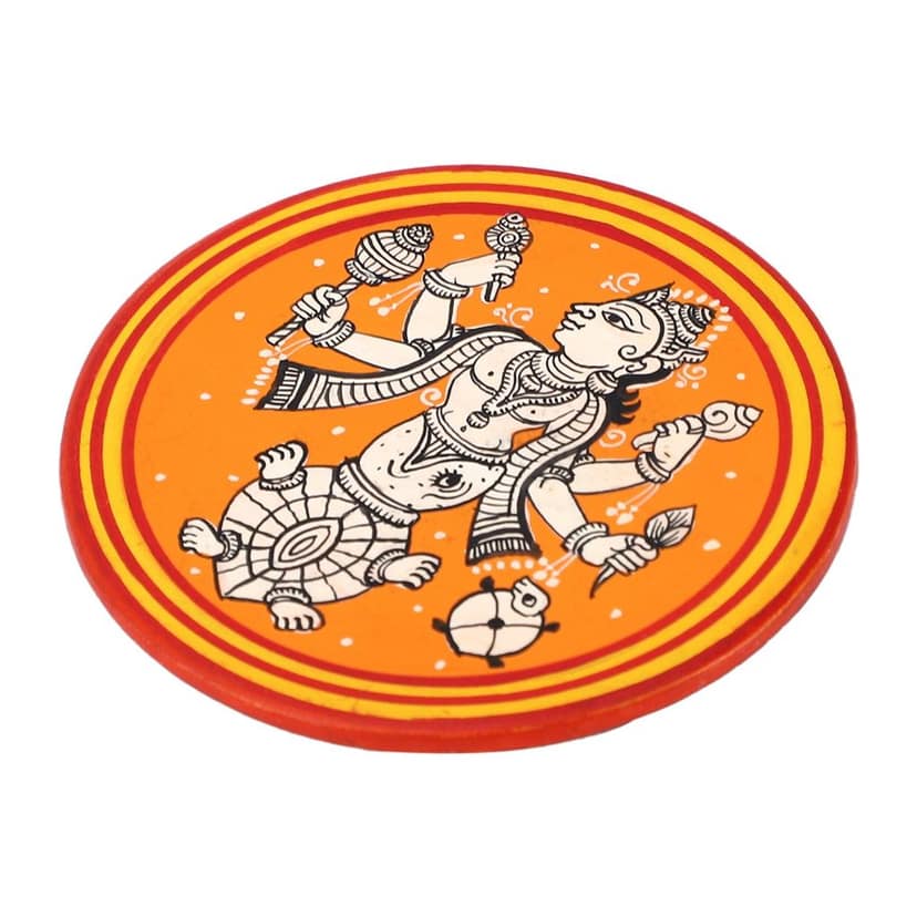 GANJIFA Handpainted Fridge Magnet Dashavtar Kurma view 2
