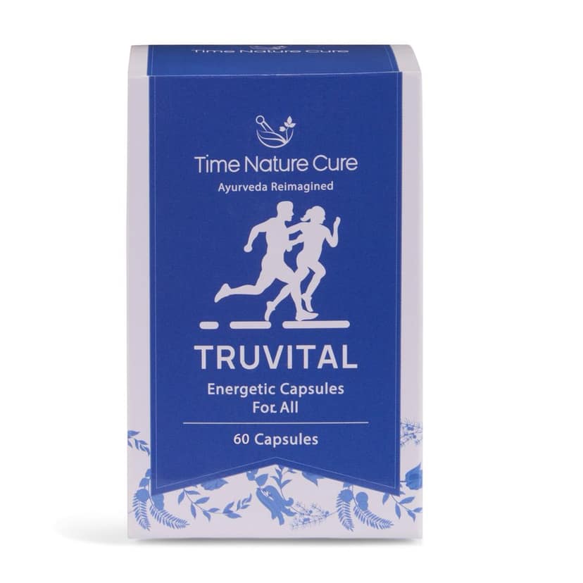 Time Nature Cure Truvital | Ayurvedic Energetic Capsules for All | Shilajit, Ashwagandha, Shatavari, Amla & Kauch Beej | Boosts Energy, Immunity & Stamina | 60 Capsules