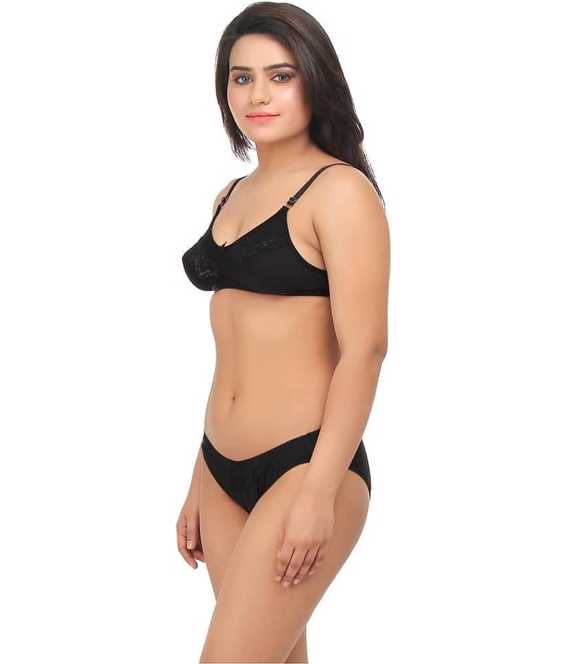 TCG Black Lace Bra & Panty Set view 2