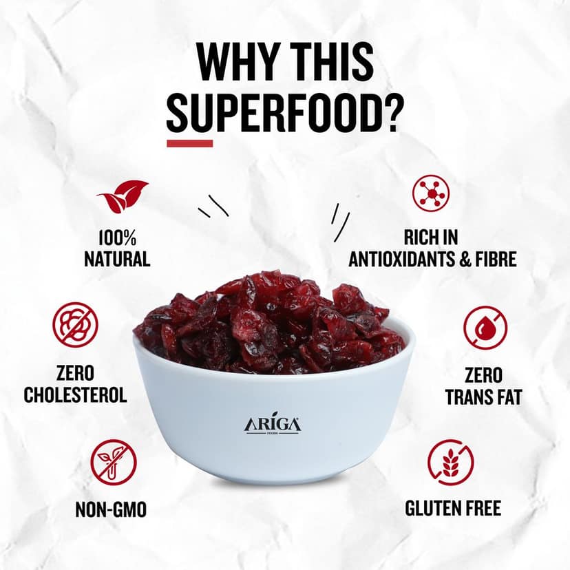 Ariga Foods 100% Natural Premium Dried Cranberries (200 g) view 3