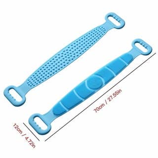 Dual Sided Silicone Shower Bath Belt Back Scrubber Brush and Massager Foot/Sole Cleaner Shower Bath Belt (Multicolor) view 2