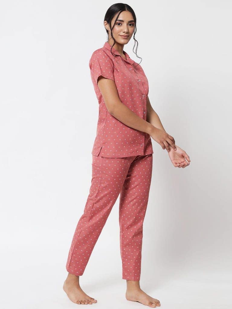 Printed Nightsuit For Women With Pockets in Pyjamas N79Rc view 4