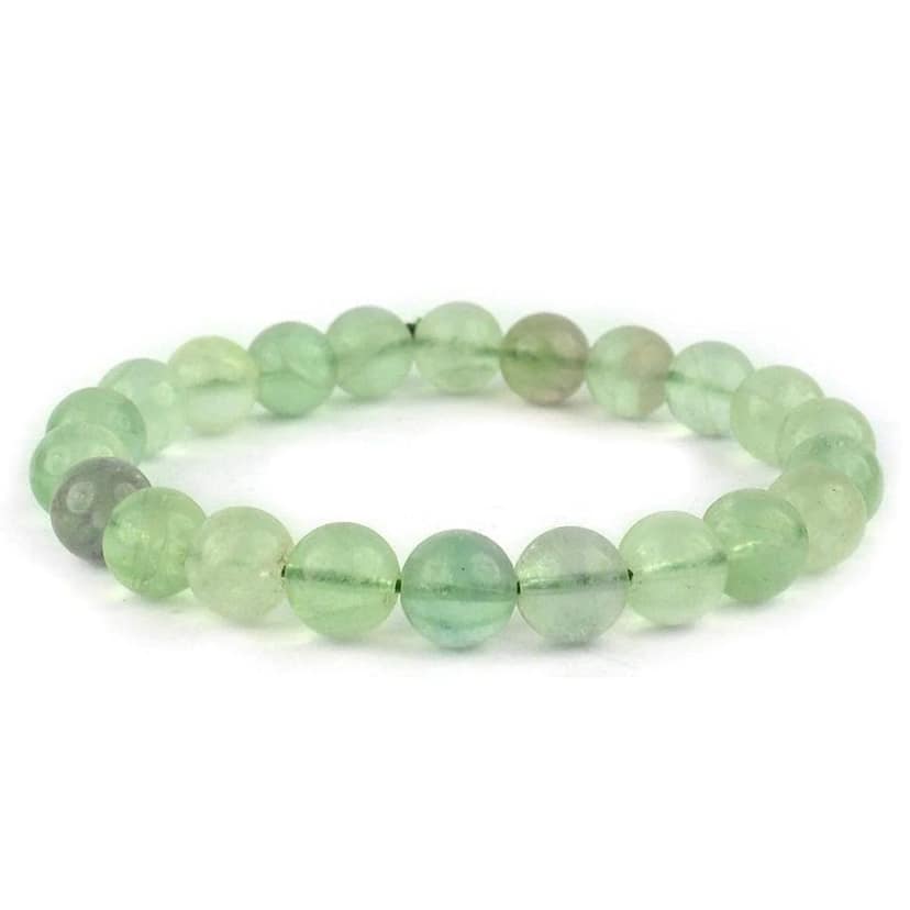 Ekdant Green Fluorite Bracelet Natural Crystal Healing Bracelet Gemstone Jewellery Beaded Stone Bracelet for Men & Women, Bead Size 6 mm view 2