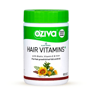 OZiva Plant Based Hair Vitamins Hair Vitamins for Hair Growth & Better Hair Health OZiva Hair Vitamins Capsules for Hair Growth | 100% Natural with Biotin, Iron, DHT Blocker & Vitamin EIClinically Proven Hair Growth Supplements for Women & Men (3 Months,