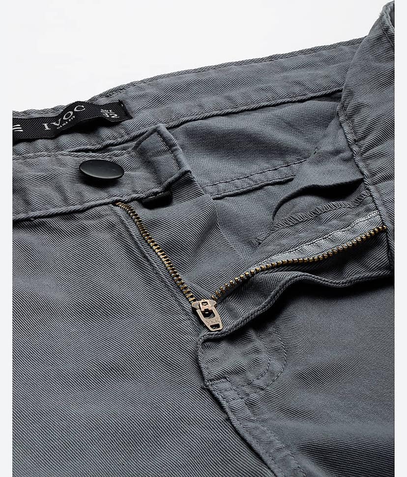 IVOC Slim Pleated Men's Cargos - Grey ( Pack of 1 ) view 5