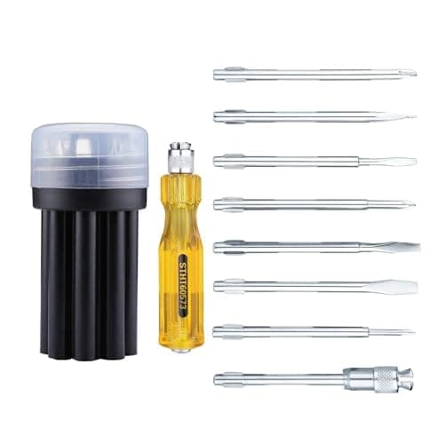 STANLEY STHT60573-8B 8 Pcs Screwdriver Set With 3 Phillips & 3 Flat Tips, 1 Square Poker & 1 Extension Blade- Multi-Purpose Tool Screwdriver Set, Ideal for Home, DIY & Professional Fastening Purposes view 2