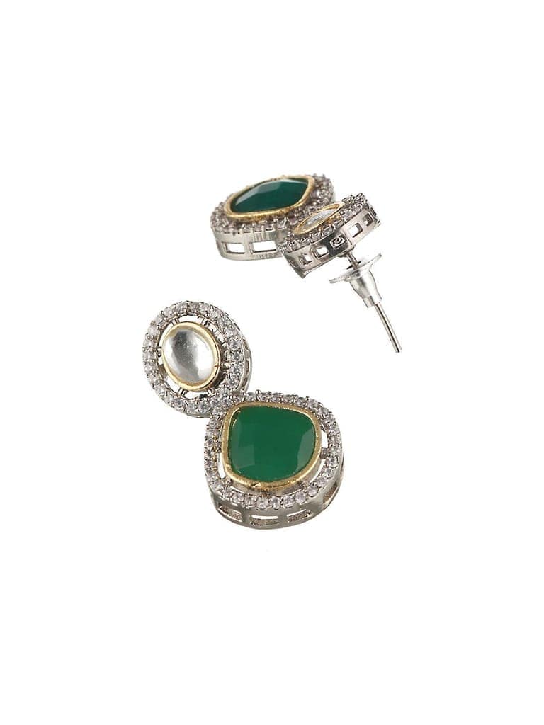 Multi Colored Victorian Dual Tone Stone Studded Jewellery Set view 3