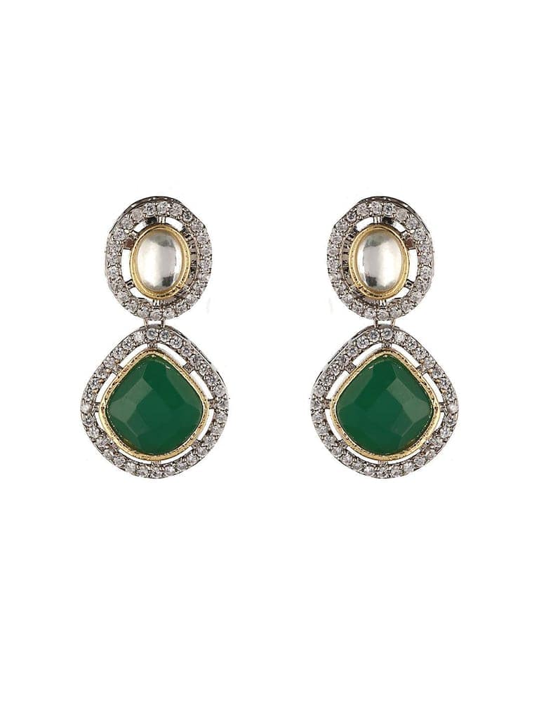 Multi Colored Victorian Dual Tone Stone Studded Jewellery Set view 6