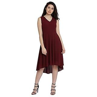 Miss Chase Womens High-Low Midi Skater Dress