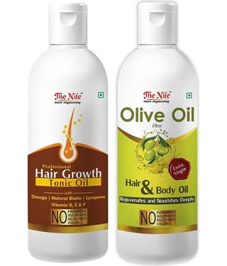 The Nile Hair Tonic 150 ML + Olive Oil 200 ML Hair Growth Oil 350 mL Pack of 2