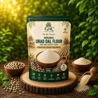 The Gir Farmer Organic Urad Dal Flour (500g) | High Protein & Gluten Free | Traditional Cooking