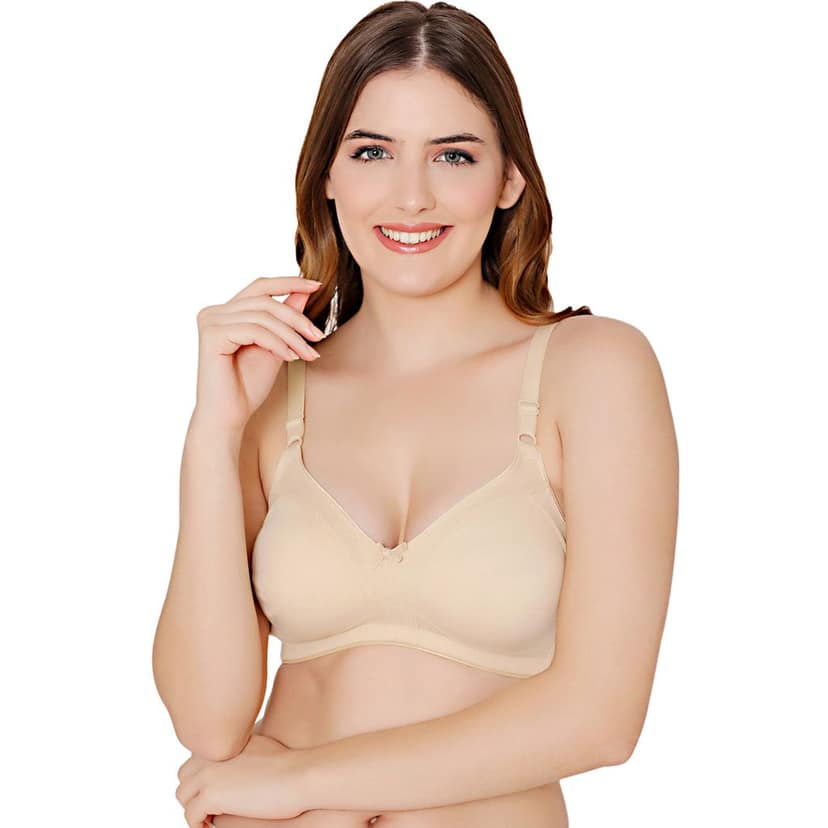 Bodycare polycotton wirefree adjustable straps moulded cup non padded bra-6576B