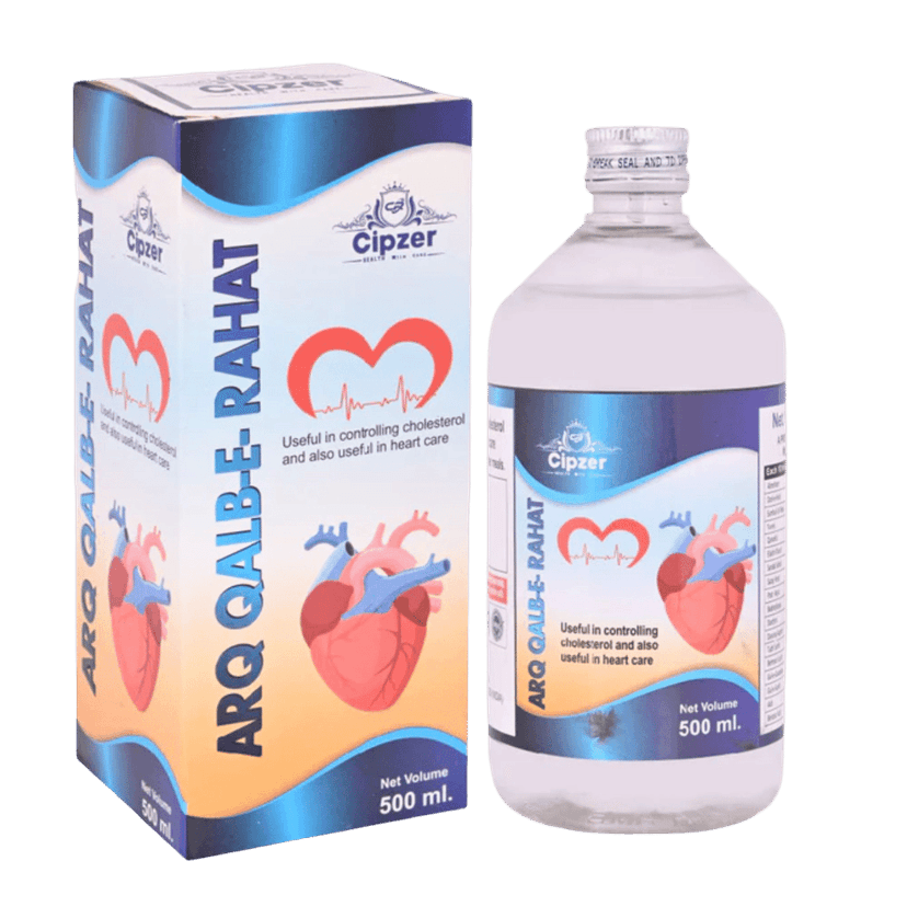 Cipzer Arq Qalb E Rahat (500ml): Unani Heart Tonic for Cholesterol Control & Cardiac Capillary Wellness