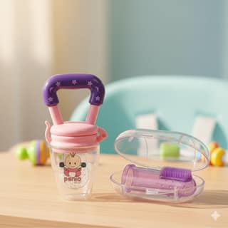 penio soft Baby Fruit Feeder Pacifier & Finger Toothbrush Set