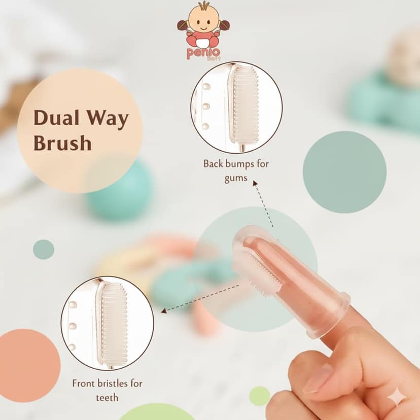 penio soft Baby Fruit Feeder Pacifier & Finger Toothbrush Set view 2