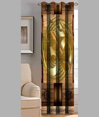 BELLA TRUE Abstract Printed Semi-Transparent Eyelet Curtain 7 ft ( Pack of 1 ) - Multicolor