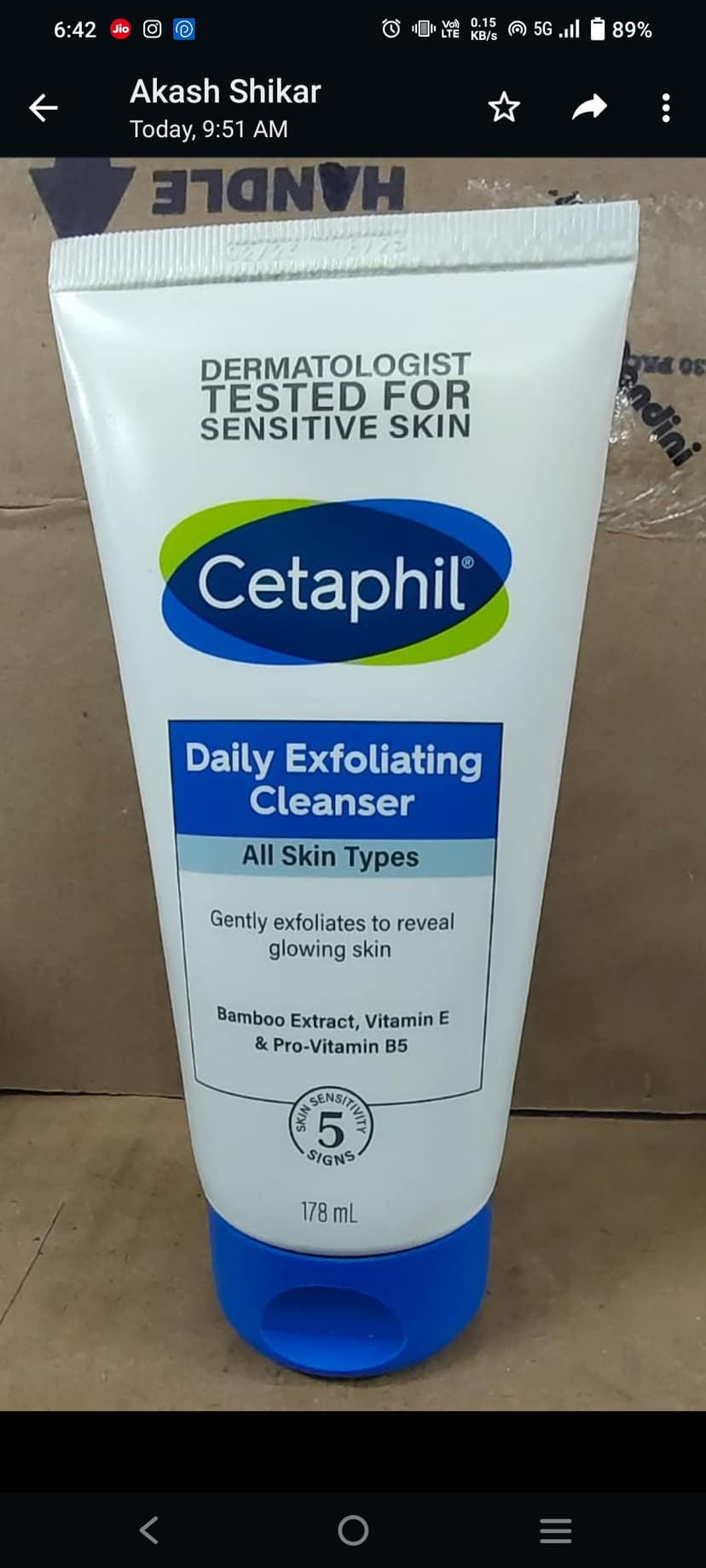 Cetaphil daily exfoliating cleanser