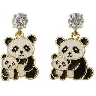 Kimti Korean Short Panda Couple Earring