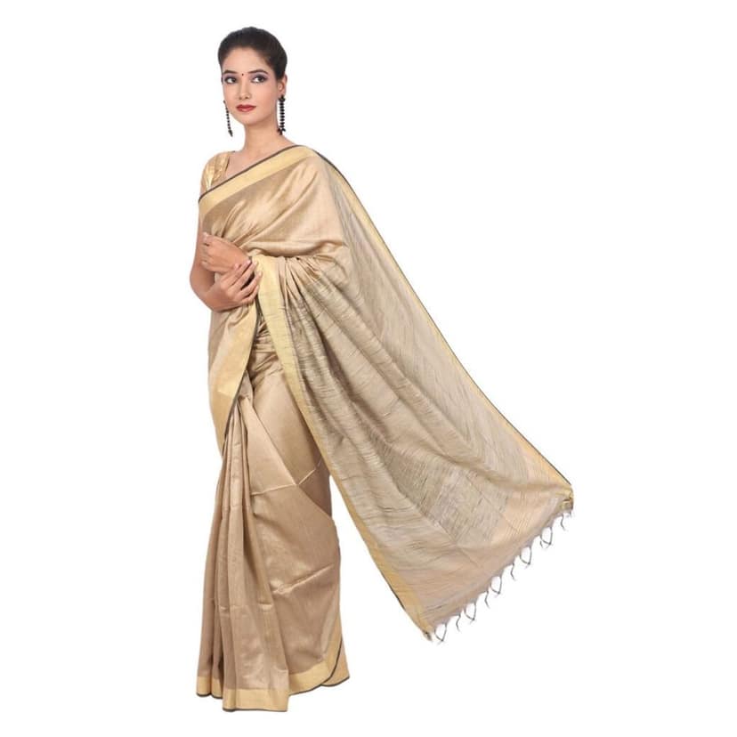 HANDLOOM KOSA SAREE WITH BLOUSE (SKU - 1ST110121120 SAREE- 165) view 2