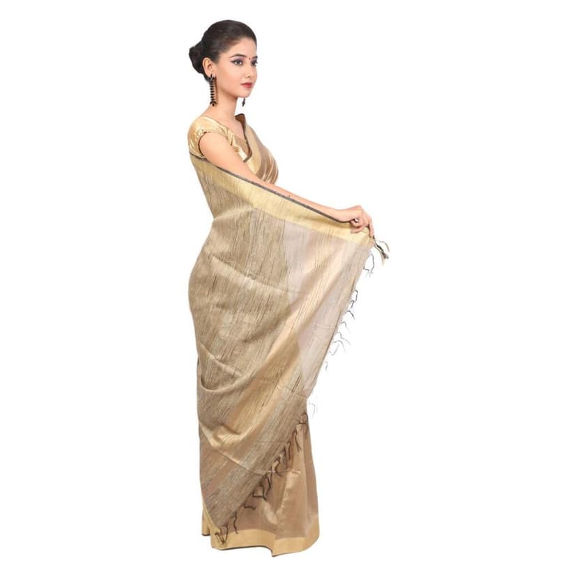 HANDLOOM KOSA SAREE WITH BLOUSE (SKU - 1ST110121120 SAREE- 165) view 3