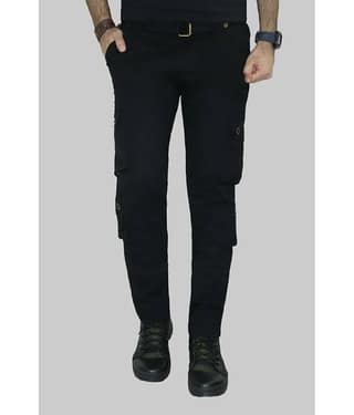 Urban Legends Regular Flat Men's Cargos - Black ( Pack of 1 )