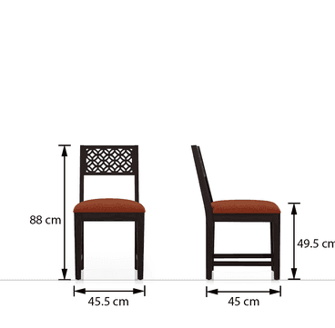 Solid Wood Dining Chair Set of Two in Dark Finish view 2