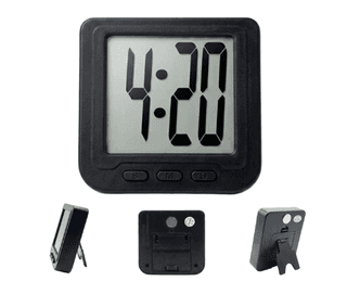 Digital LCD Screen Table Clock for Bedroom, Car Dashboard, Office & Study Table, Large Clear Display Desk Clock with Magnetic Back & Foldable Stand, Compact Battery Operated Digital Clock
